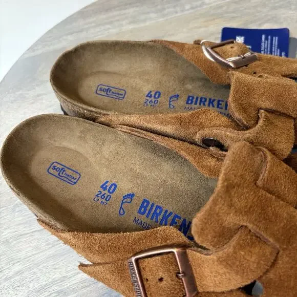New with Tags Men's Birkenstock Boston Mink Classic Suede Soft Clogs Shoes Sz 7 - Picture 5 of 10